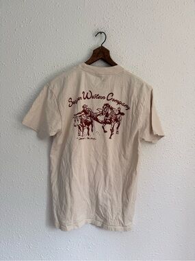 Seager western company cream cowboy t shirt M